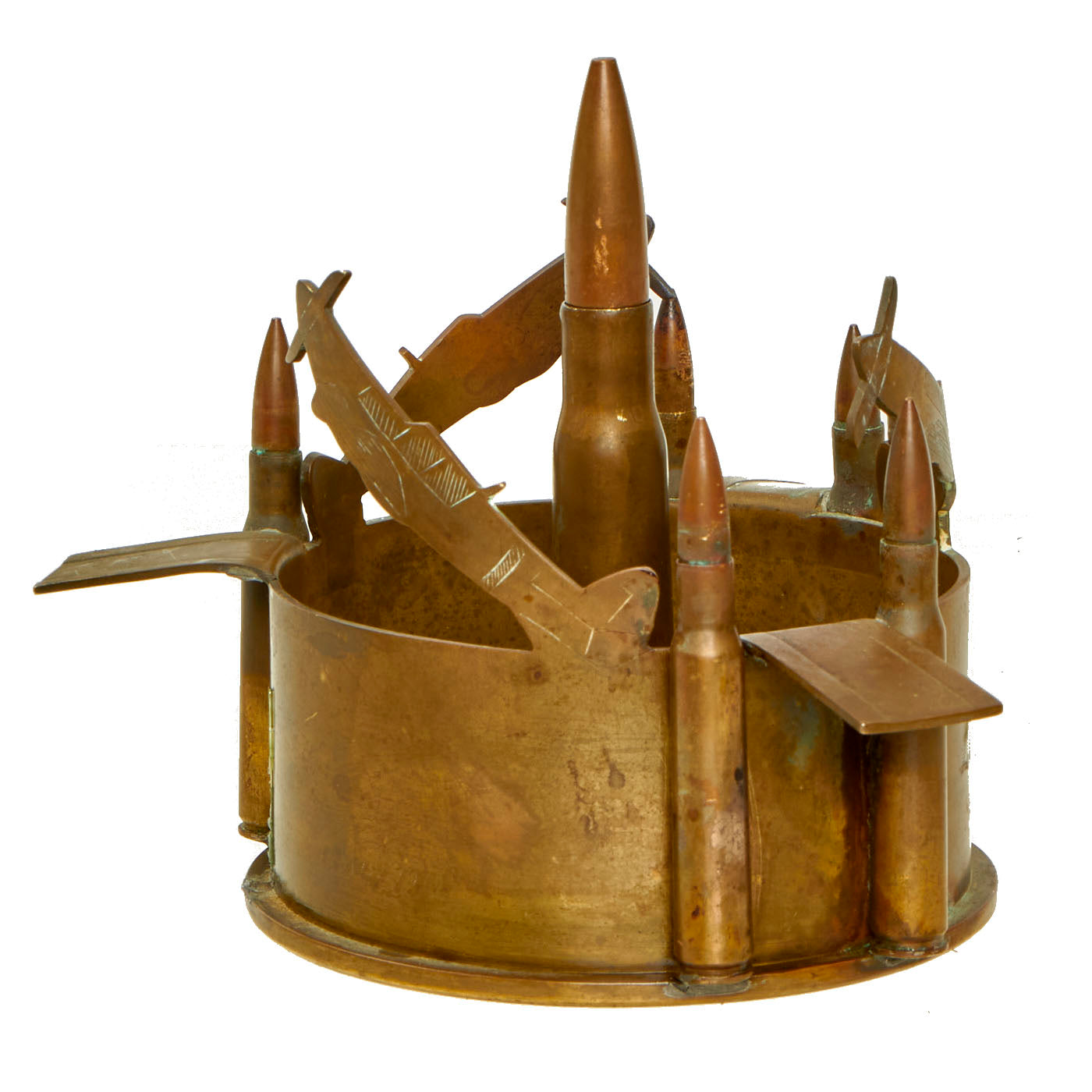 Original U.S. WWII Shell Casing Trench Art Ashtray Marked “Italy 45 ...