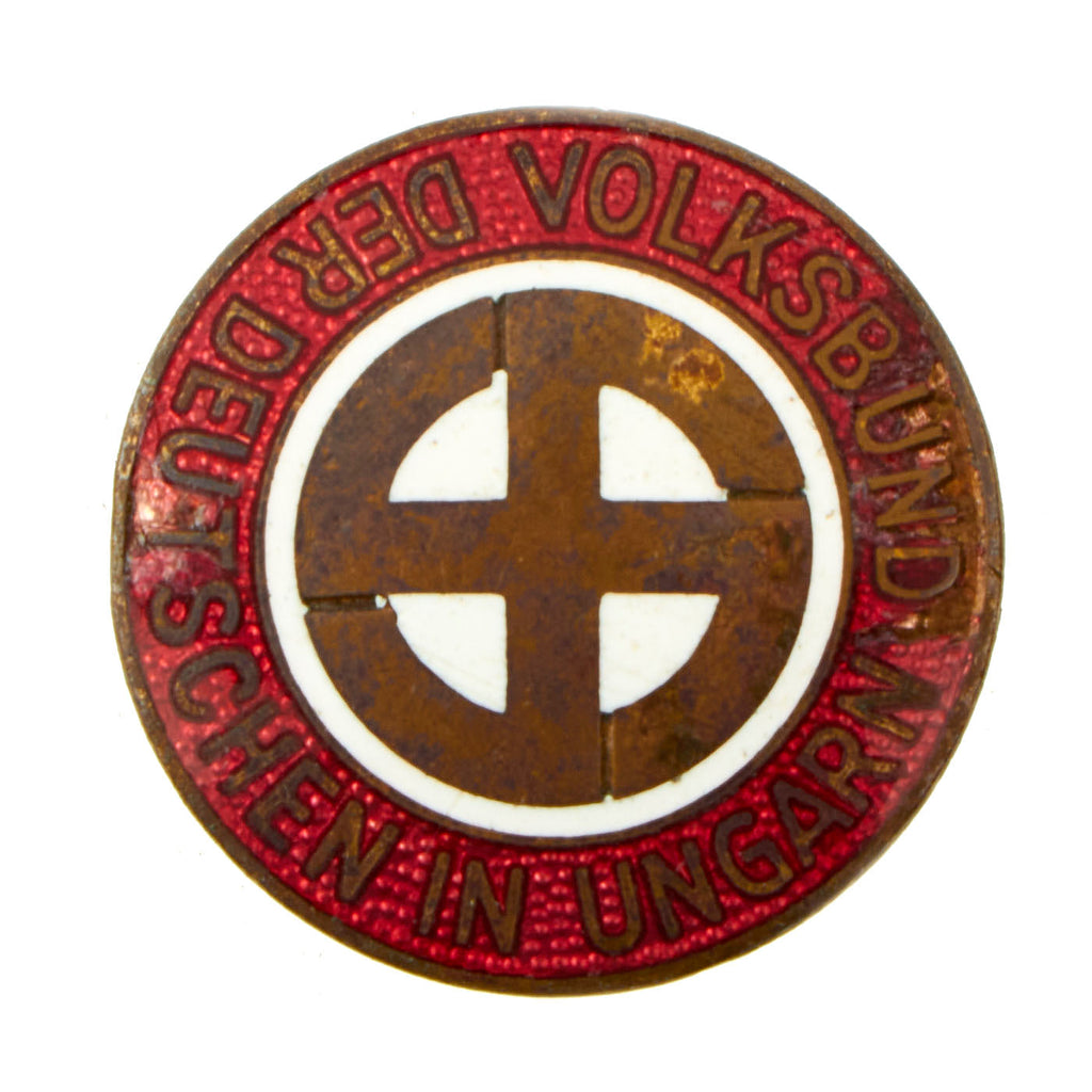 Original German WWII Damaged NSDAP Ethnic Germans in Hungary Membership Badge Pin Original Items