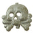 Original German WWII Set of Two Panzer "Danziger" Style "Death's Head" Collar Tab Emblems - Totenkopf Original Items