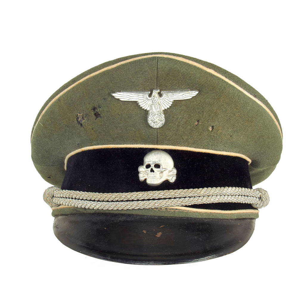 Original Rare German WWII Waffen SS Officer's Schirmmütze Visor Cap - Schutzstaffel Original Items