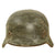 Original German WWII Army Heer M40 Battle Damaged Partial Single Decal Steel Helmet - Stamped Q64 Original Items