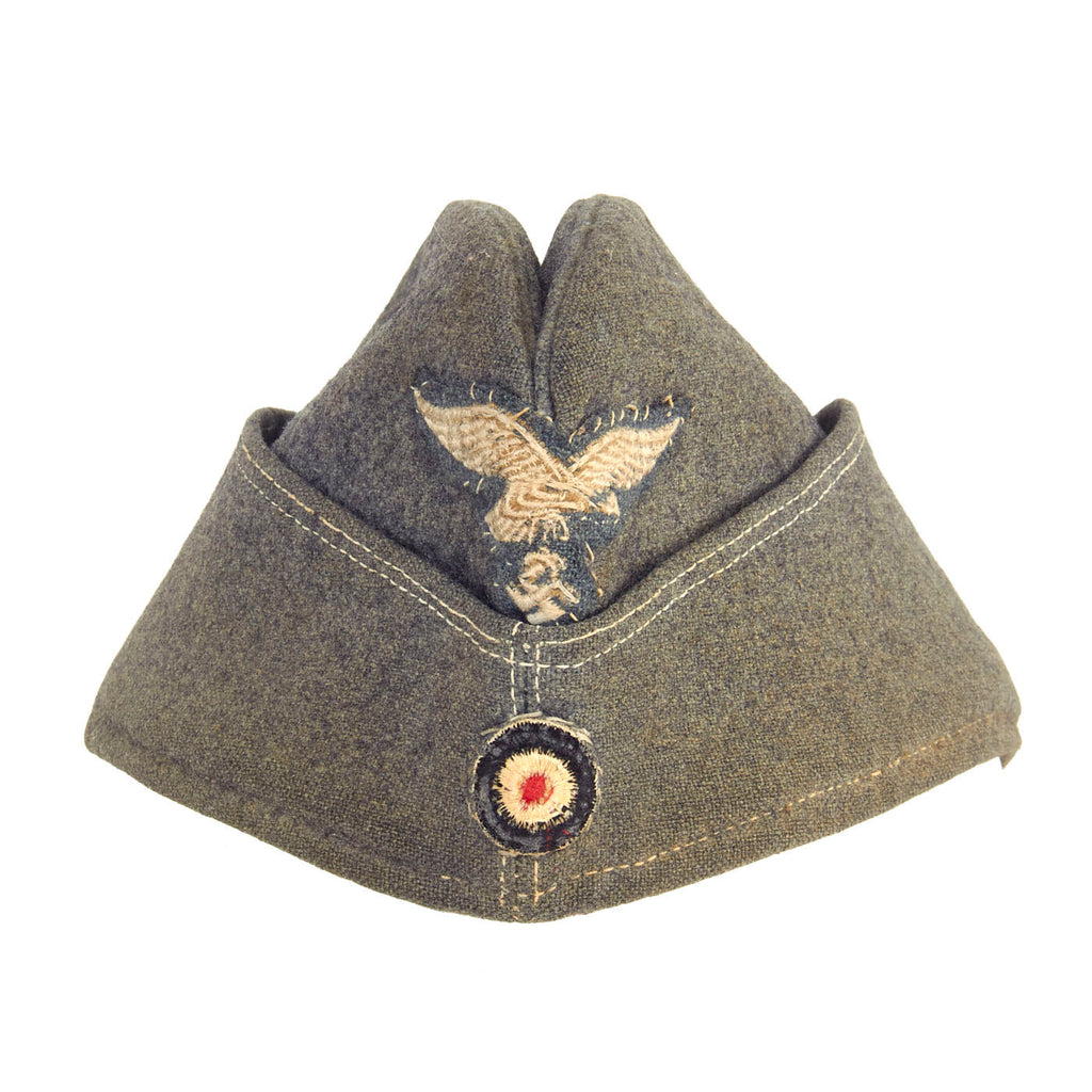 Original German WWII Luftwaffe EM-NCO M38 Overseas Wool Cap - Schiffchen Original Items
