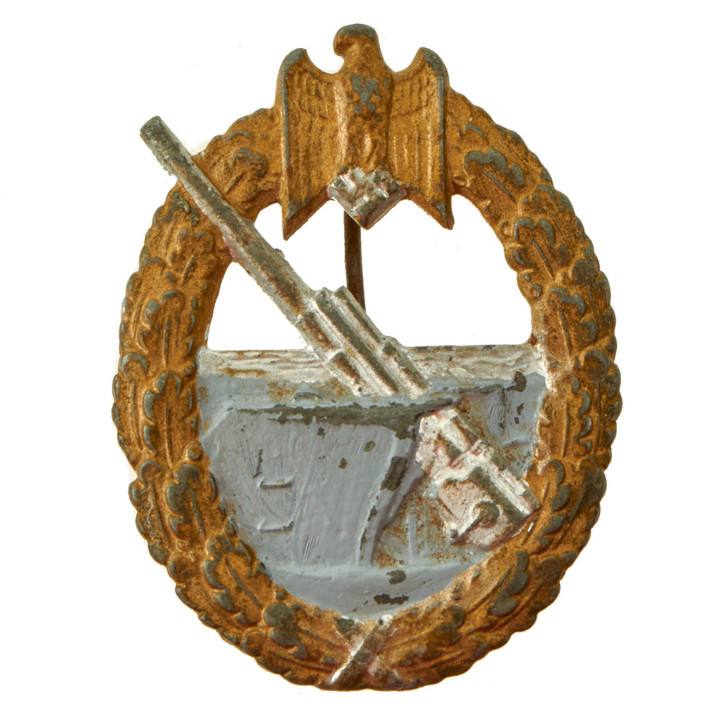 Original German WWII Kriegsmarine Coastal Artillery Badge by Friedrich Linden of Lüdenscheid - dated 1943 Original Items