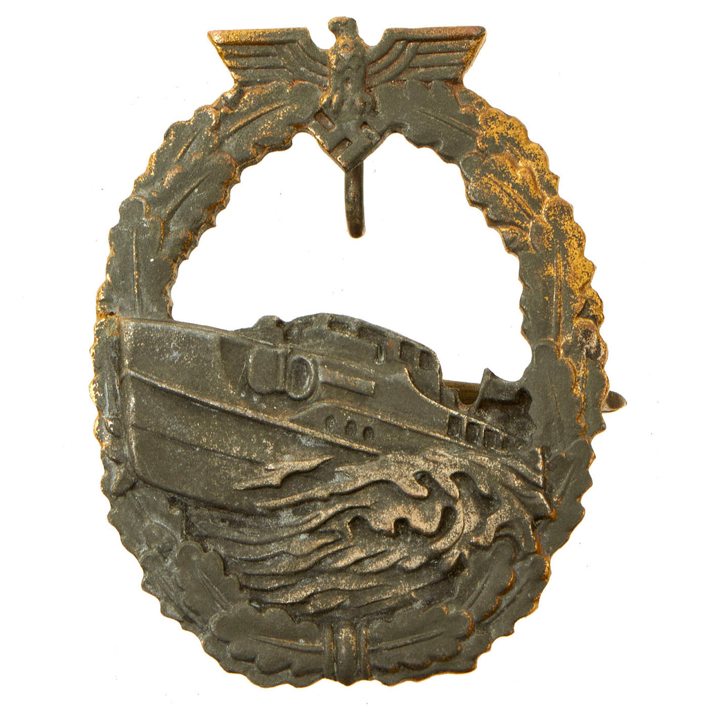 Original German WWII Kriegsmarine 1st Model Fast Attack Craft War “S-Boat” Badge by C.E. Juncker Original Items