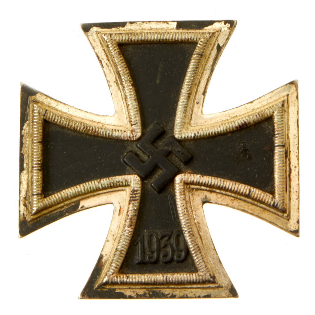 Original German WWII Iron Cross First Class 1939 EKI with Vertical Pinback - by B. H. Mayer's Kunstprägeanstalt Original Items