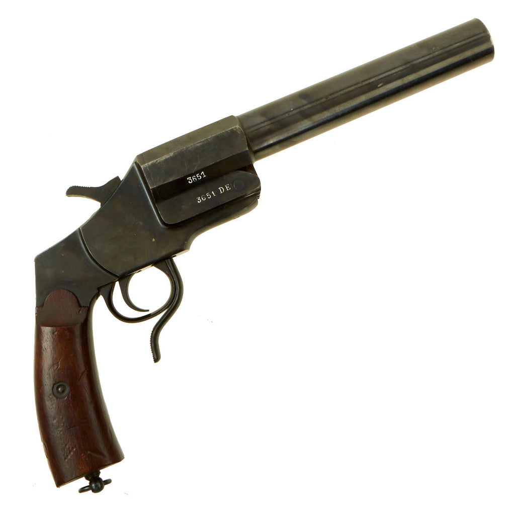 Original Dutch WWI / WWII Model 1894 “Hebel” Signal Flare Pistol by Waldorp in Haag, Holland - Matching Serial 3651 Original Items