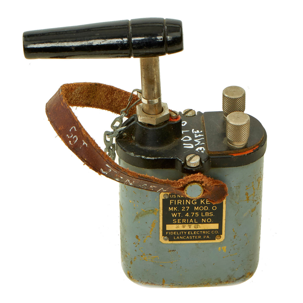 Original U.S. WWII Pacific Theatre US Navy and Marine Corps MK.27 Firing Key 10 Cap Blasting Machine With Key by Fidelity Electric Co Original Items