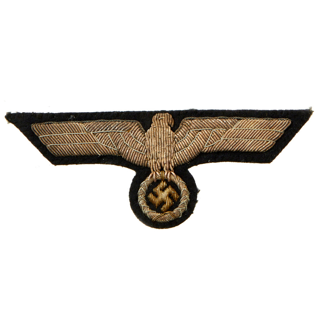 Original German WWII Early War Bullion Embroidered Panzer Officer Breast Eagle Insignia Original Items