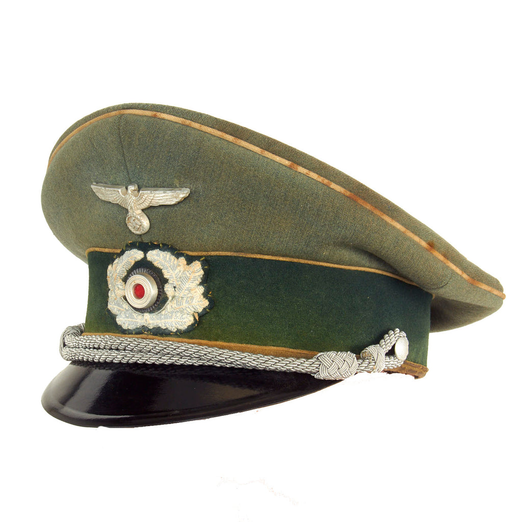 Original German WWII Service Used Army Heer Infantry EM/NCO Schirmmütze Visor Crush Cap Original Items