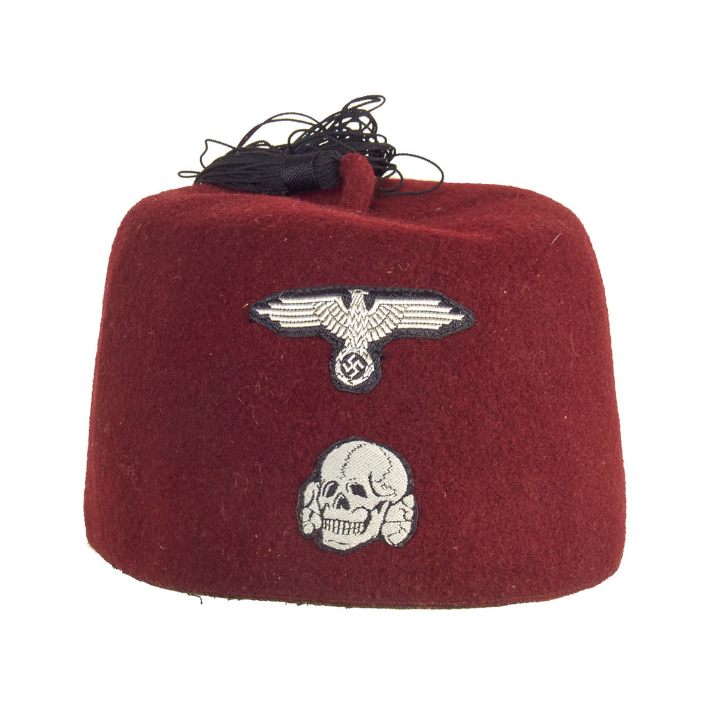 Original German WWII Waffen SS M43 Maroon Parade Fez for Foreign Volunteers with Tassel & Sweatband - size 56 Original Items