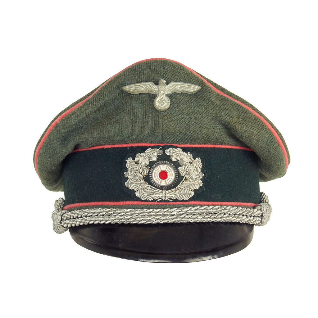 Original German WWII Service Used Army Heer Panzer Officers Schirmmütze Visor Crush Cap Original Items