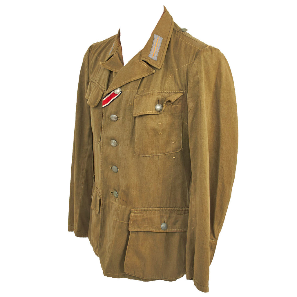 Original German WWII Afrika Korps M43 Tropical Tunic with EKI Ribbon ...
