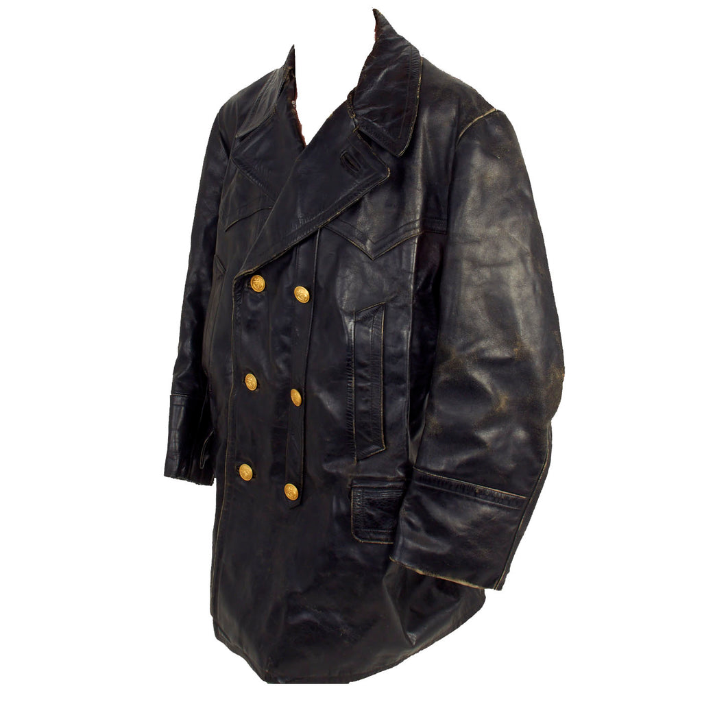 Original German Kriegsmarine U-Boat Double Breasted Leather Jacket and ...