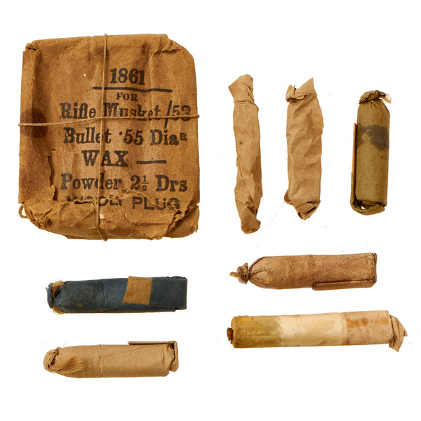 Original U.S. Civil War Era Musket Paper Cartridge Set With Inert Prim ...