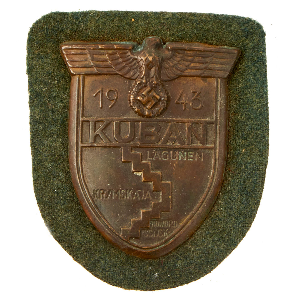 Original German WWII Unissued Heer Kuban Bridgehead Shield Decoration - Ärmelschild Kuban Original Items