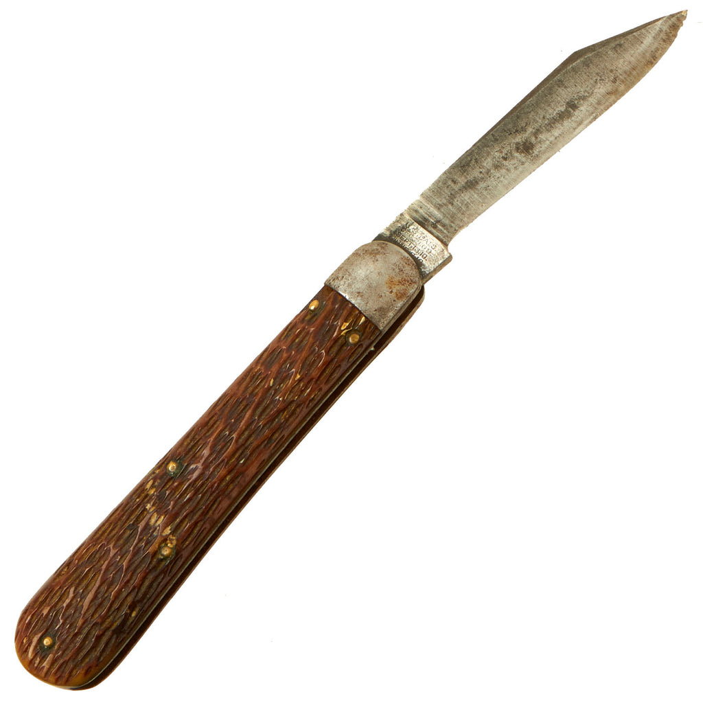 Original U.S. WWII Airborne Schrade M2 No.1 Knife with Jigged Bone Handle Original Items