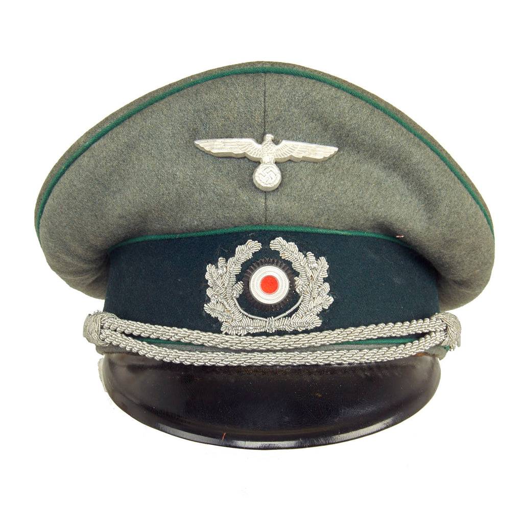 Original German WWII Army Heer Jäger Officer Schirmmütze Visor Cap by J.A. Hierteis Söhne Original Items