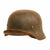Original German WWII Service Worn M35 Textured Paint Helmet with 57cm Liner & Chinstrap - marked SE64 Original Items