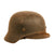 Original German WWII Service Worn M35 Textured Paint Helmet with 57cm Liner & Chinstrap - marked SE64 Original Items