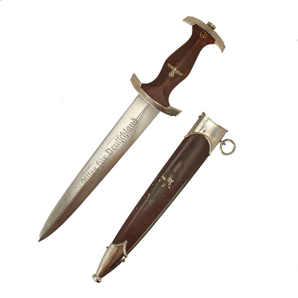 Original German WWII Mid-War SA Dagger by Rare Maker Heinrich Kaufmann & Söhne with Scabbard Original Items