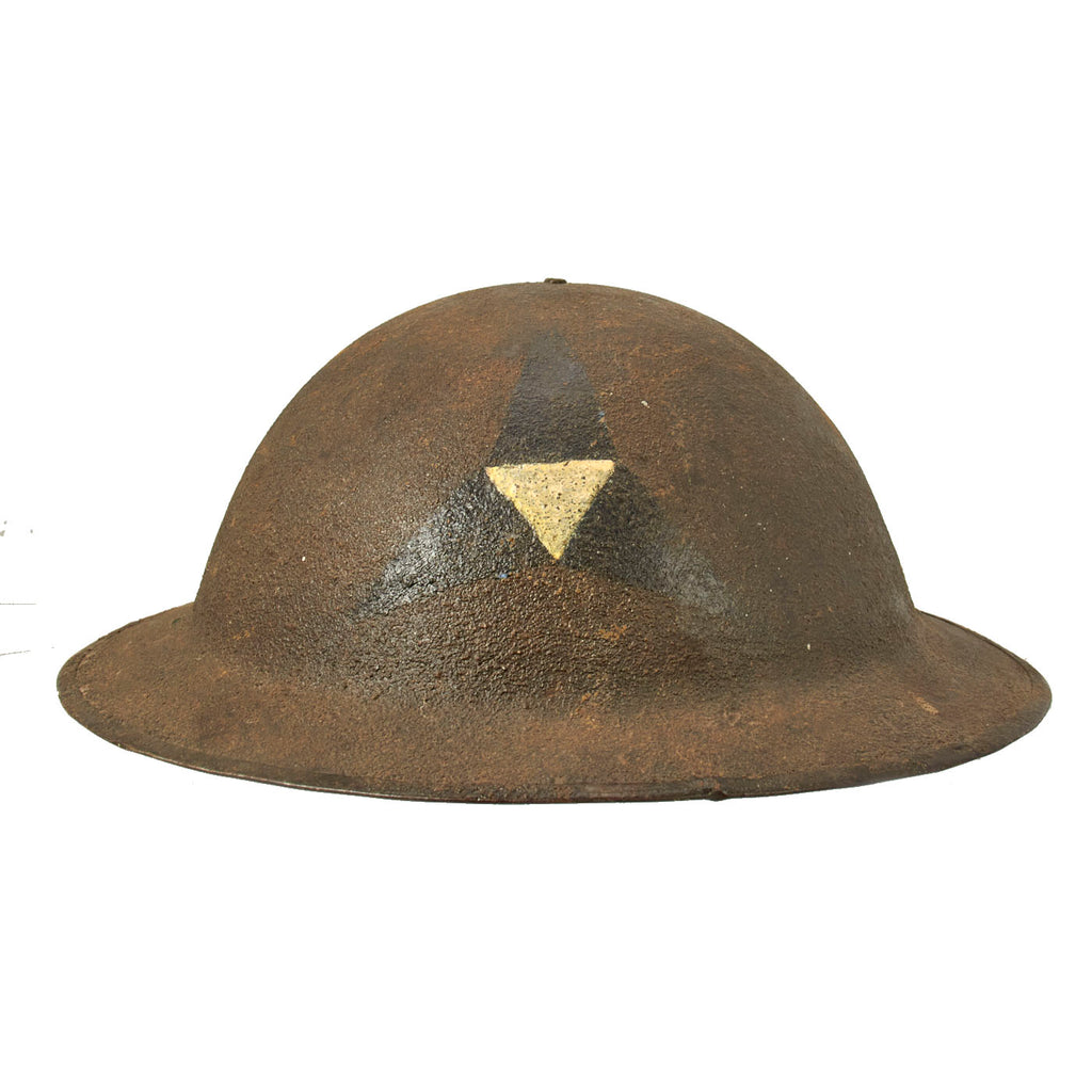 Original U.S. WWI Army III Corps M1917 Doughboy Helmet with Liner and Chinstrap Original Items