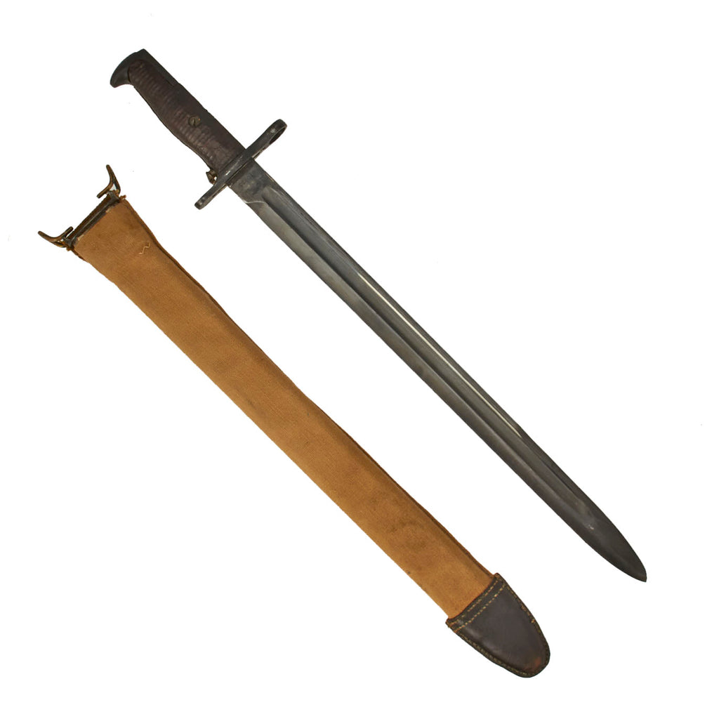 Original U.S. WWI M1905 Springfield Rifle 16" Bayonet by S.A. with M1910 Scabbard - dated 1915 - MINT Original Items