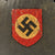 Original German WWII M34 Square Dip NSDAP Double Decal Civic Police Steel Helmet - Ordnungspolizei Original Items