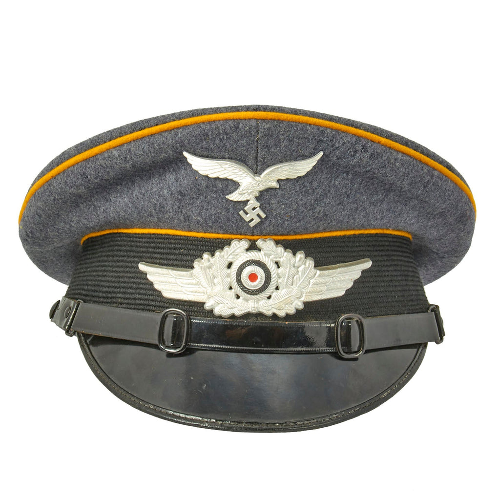 Original German WWII Luftwaffe Flight Branch Unit Marked Schirmmütze Visor Cap dated 1938 - Hangar Commander Original Items
