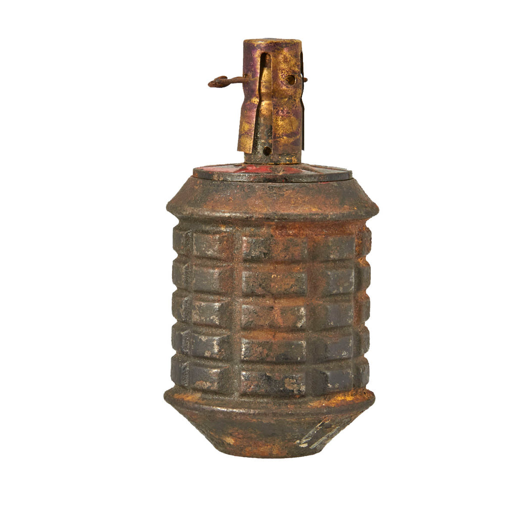 Original Japanese WWII Type 97 Inert Fragmentation Hand Grenade with Fuse & Detonator Tube - dated 1940 & 1942 Original Items