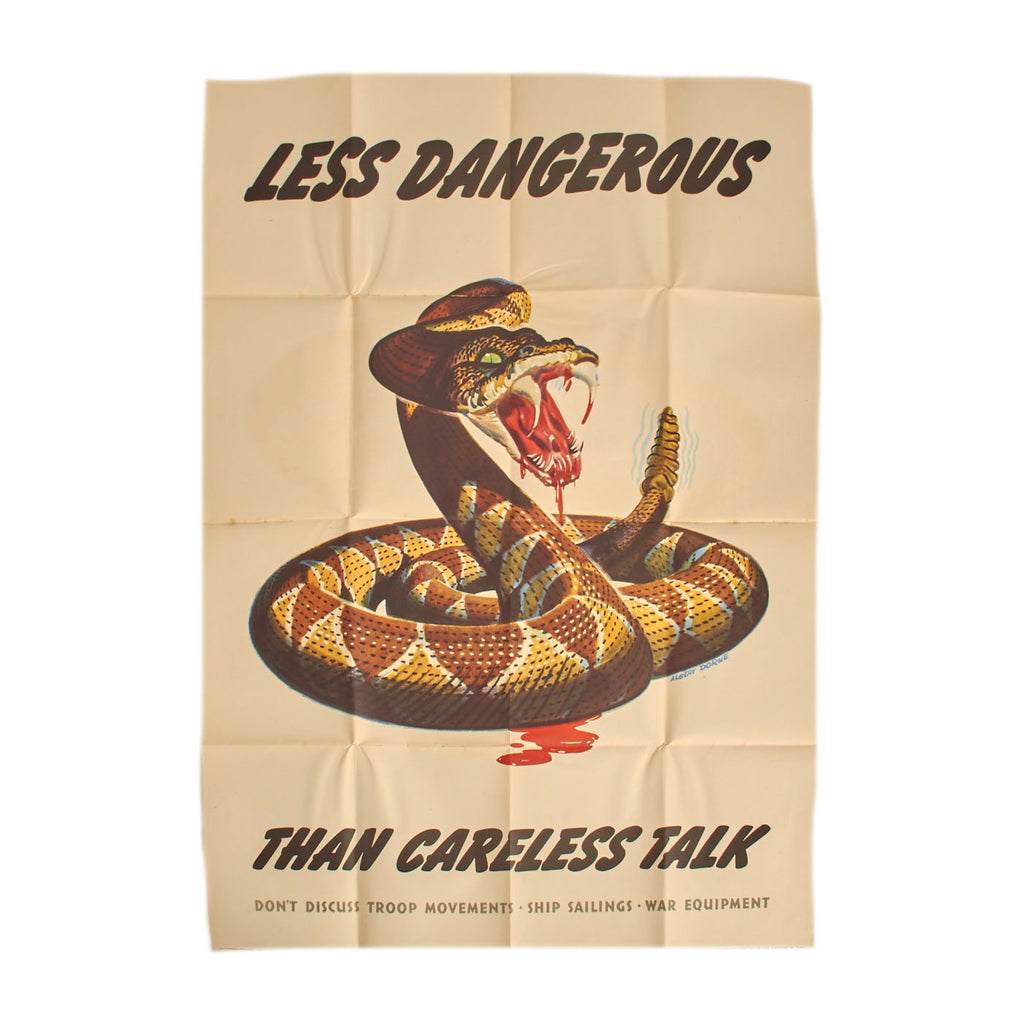 Original U.S. WWII Operational Security “Careless Talk” Propaganda Poster - 40” x 28 ½” Original Items