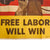 Original U.S. WWII War Production Board Propaganda Poster “Free Labor Will Win” - 40” x 28 ½” Original Items