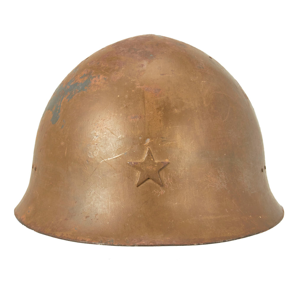 Original Japanese WWII Army Type 92 Tetsubo Combat Helmet with Named Liner and Chinstrap - dated 1939