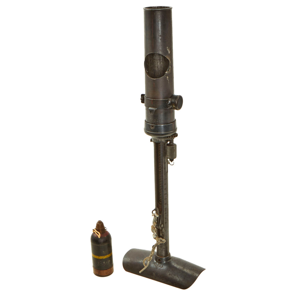 Original WWII Japanese Type 89 Display Grenade Discharger Knee Mortar dated 1940 with Inert Round Original Items
