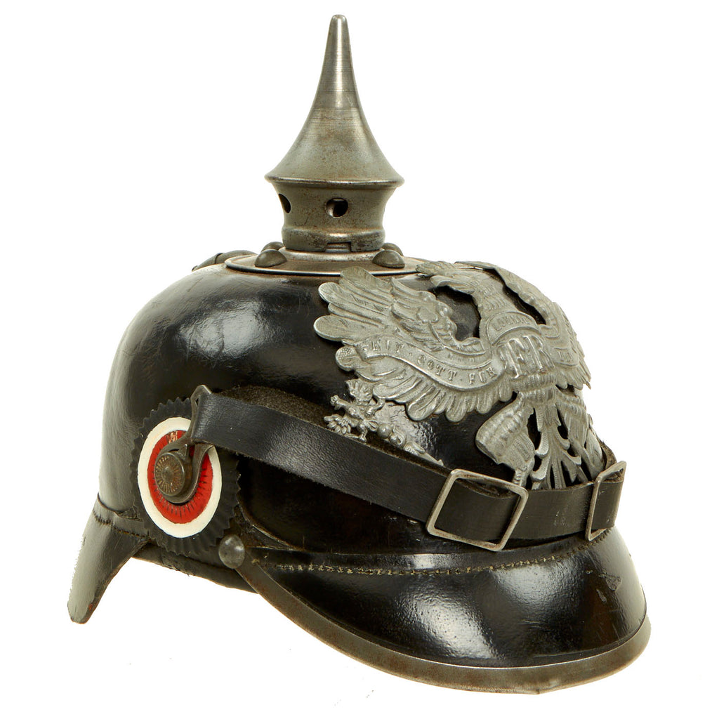 Original Imperial German WWI Prussian EM/NCO Infantry M1915 Pickelhaube Spiked Helmet - Complete Original Items