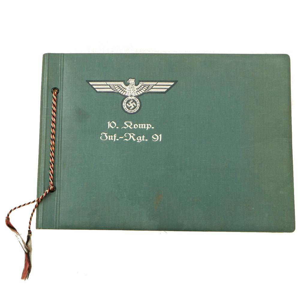 Original German WWII Heer Army Named 10th Company 91st Infantry Regiment Photo Album - With Documents & Birth Certificate Original Items