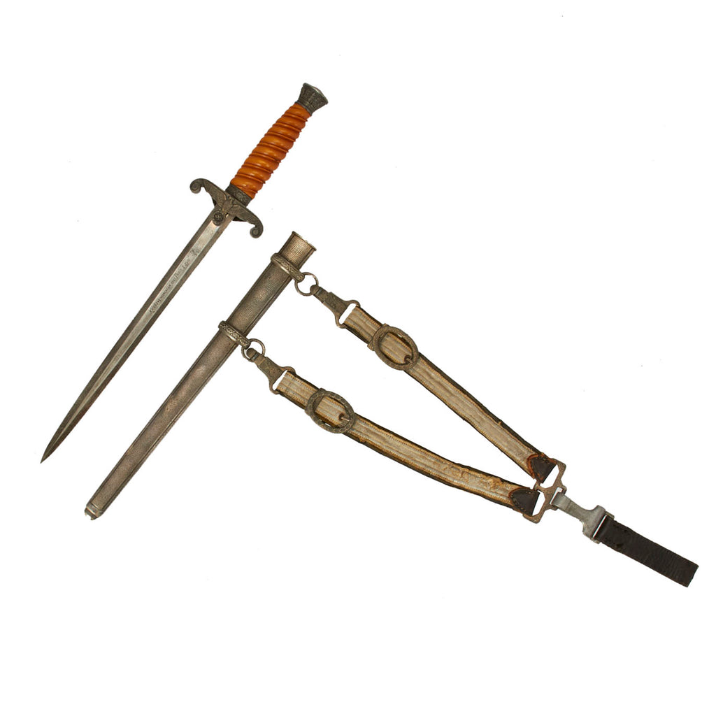 Original German WWII Heer Army Officer Dagger by WKC with Inscription & Hanger Featured in Wittmann Book Original Items