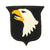 Original U.S. WWII Rare 101st Airborne Division White Tongue Shoulder Patch with White Back Original Items