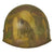 Original U.S. WWII Named Medic M1 Helmet Liner by Westinghouse with Period Camouflage Paint Job Original Items