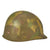 Original U.S. WWII Named Medic M1 Helmet Liner by Westinghouse with Period Camouflage Paint Job Original Items