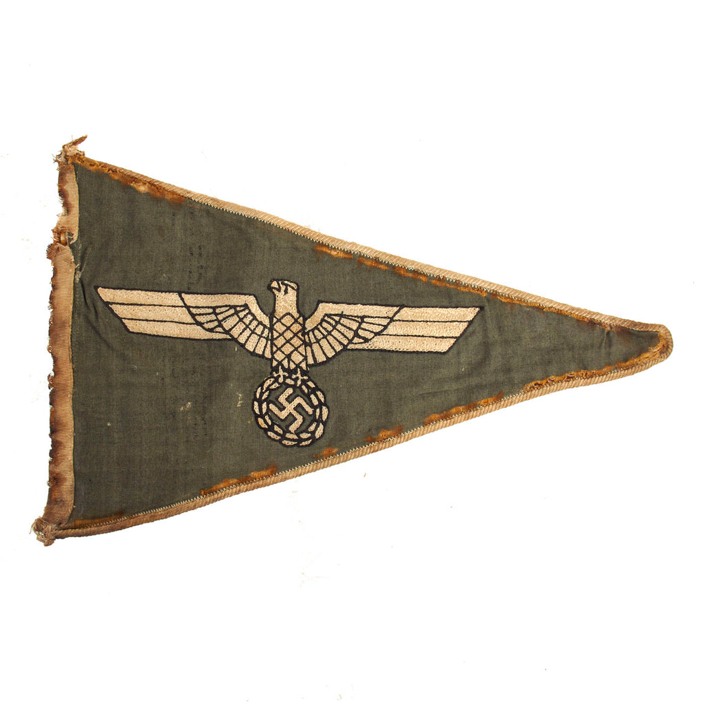 Original German WWII Service Worn Army Heer Officer Vehicle Staff Car Pennant Flag Original Items