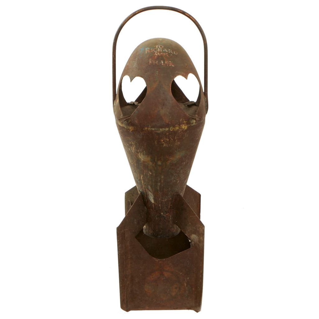 Original U.S. WWII Inert M38 100 Lb. Aerial Bomb Trench Art Ashtray With Air Forces Artwork Original Items