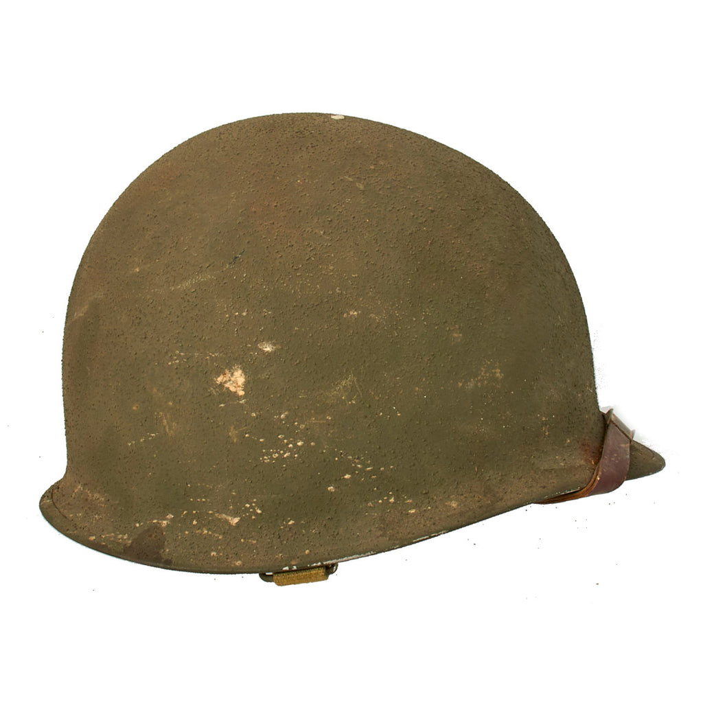 Original U.S. WWII 1943 M1 Fixed Bale Helmet with RARE Hood Rubber Co. Low Pressure Liner-  In Completely Untouched Condition! Original Items