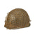 Original U.S. WWII 1943 M1 McCord Fixed Bale Helmet with Painted Invasion Stripe & Net - with RARE Hood Rubber Co. Liner Original Items