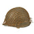 Original U.S. WWII 1943 M1 McCord Fixed Bale Helmet with Painted Invasion Stripe & Net - with RARE Hood Rubber Co. Liner Original Items