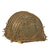 Original U.S. WWII 1943 M1 McCord Fixed Bale Helmet with Painted Invasion Stripe & Net - with RARE Hood Rubber Co. Liner Original Items