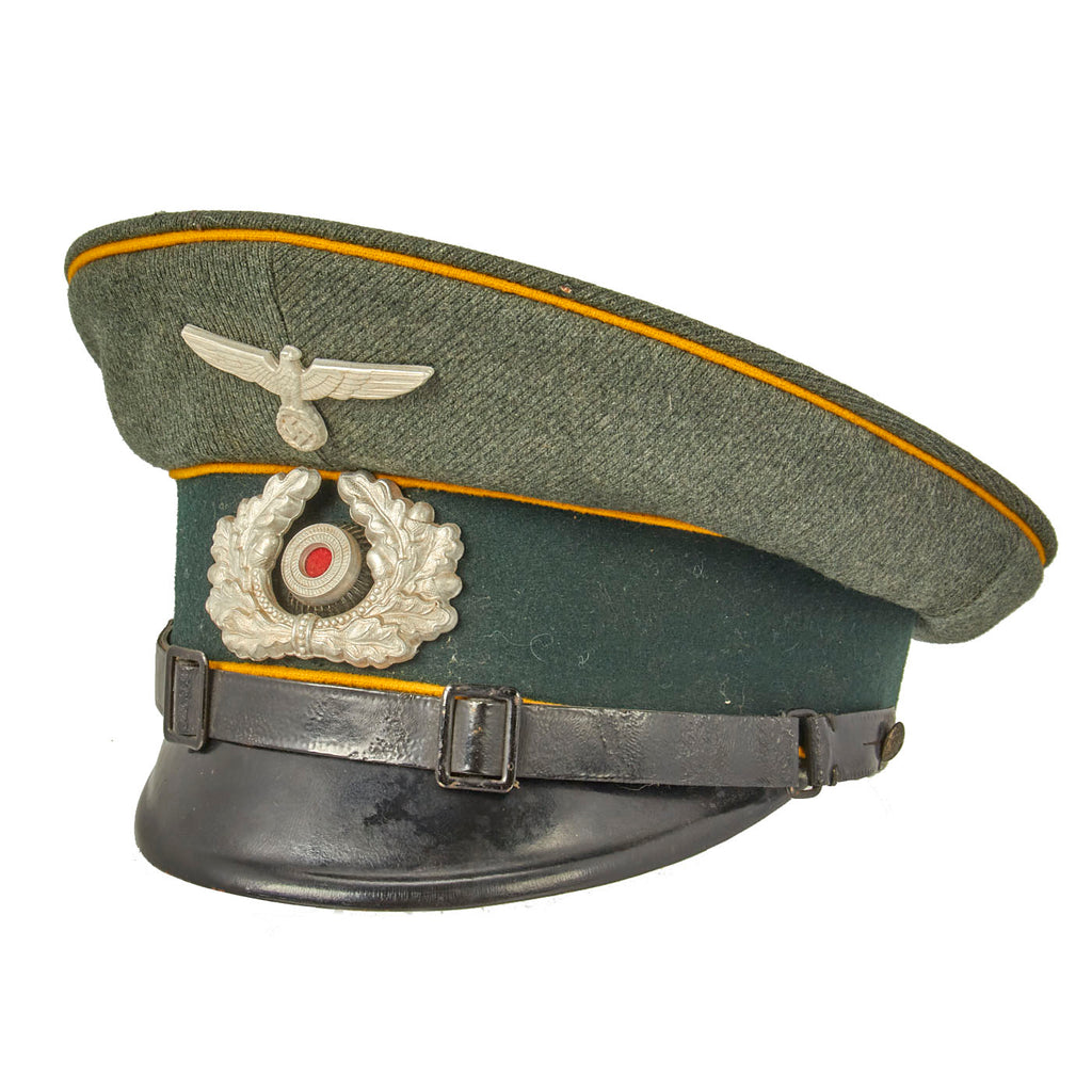 Original German WWII Army Heer Cavalry EM & NCO Schirmmütze Visor Cap - dated 1938 Original Items