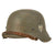 Original German WWII M42 Single Decal Army Heer Helmet with 58cm Liner & Chinstrap - stamped EF66 Original Items