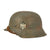 Original German WWII M42 Single Decal Army Heer Helmet with 58cm Liner & Chinstrap - stamped EF66 Original Items