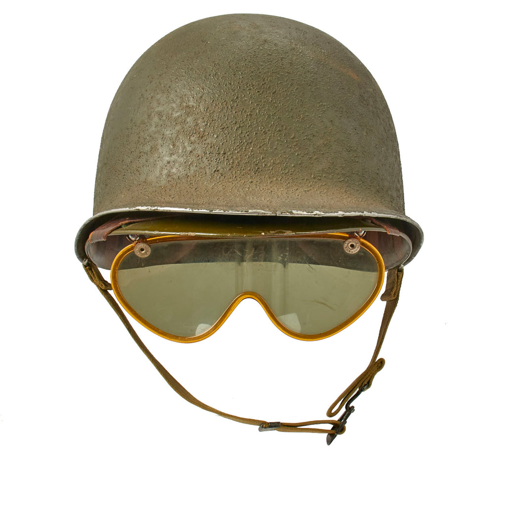 Original U.S. WWII Early McCord FSFB M1 Helmet With 38th Infantry Division Painted Seaman Paper Co. Liner - 63B Original Items