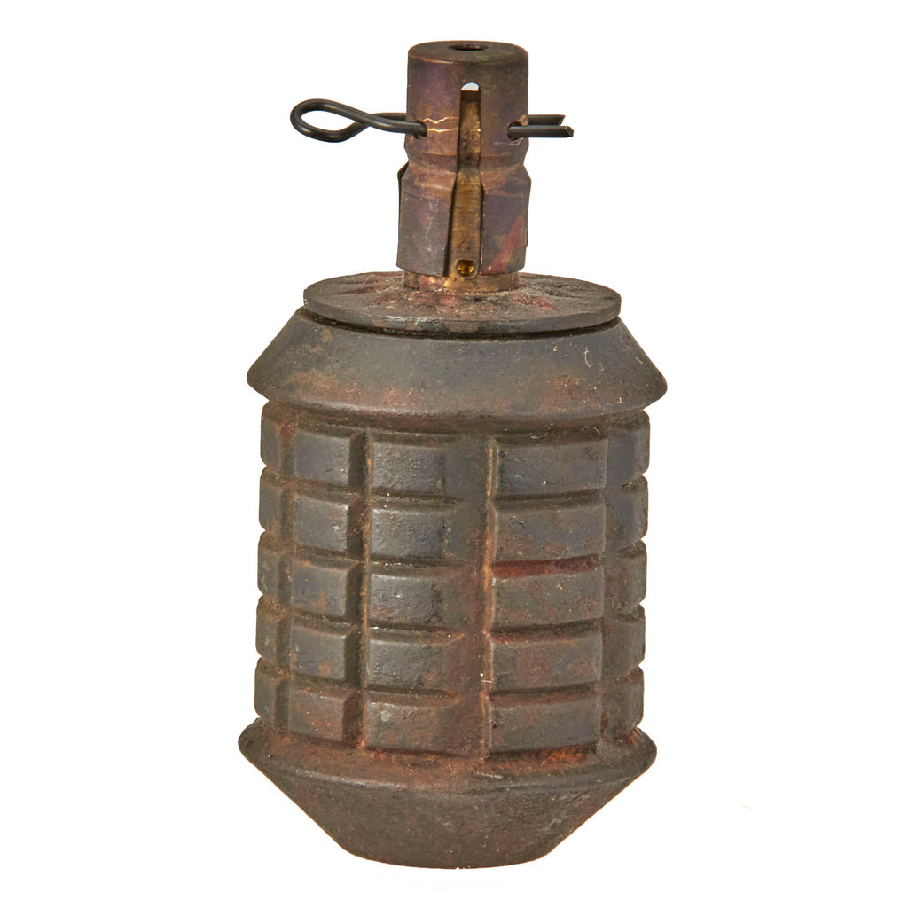 Original Japanese WWII Type 97 Inert Fragmentation Hand Grenade with Detonator Tube & Fuse dated 1939 Original Items
